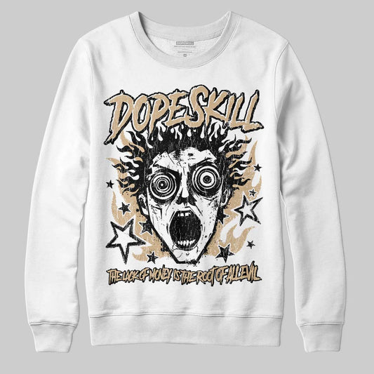 TAN Sneakers DopeSkill Sweatshirt Root of Evil Graphic Streetwear - White