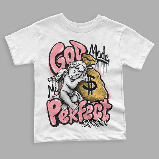 Jordan 3 GS “Red Stardust” DopeSkill Toddler Kids T-shirt God Made Me Perfect Graphic Streetwear - White