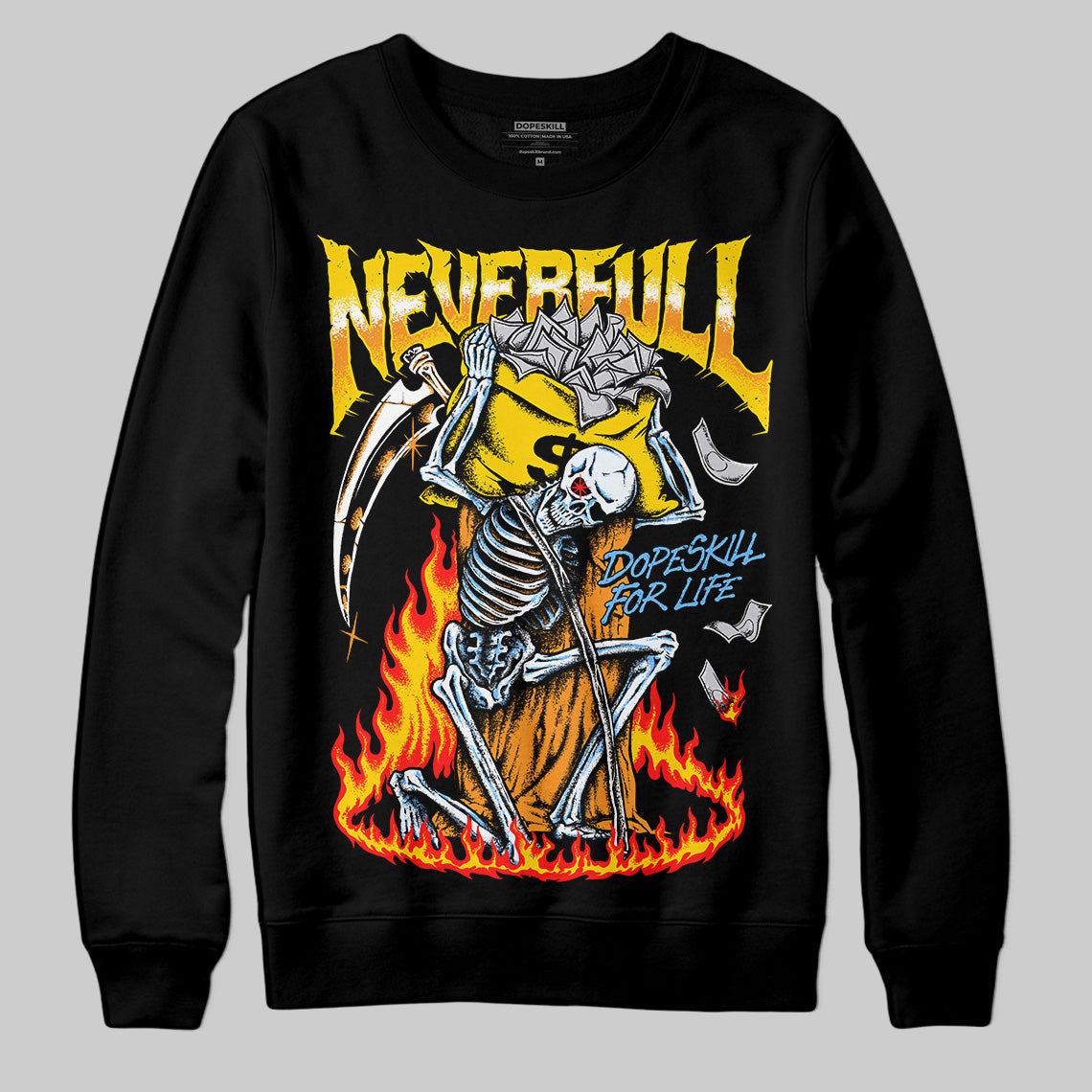 Jordan 6 “Yellow Ochre” DopeSkill Sweatshirt NeverFull Graphic Streetwear - Black