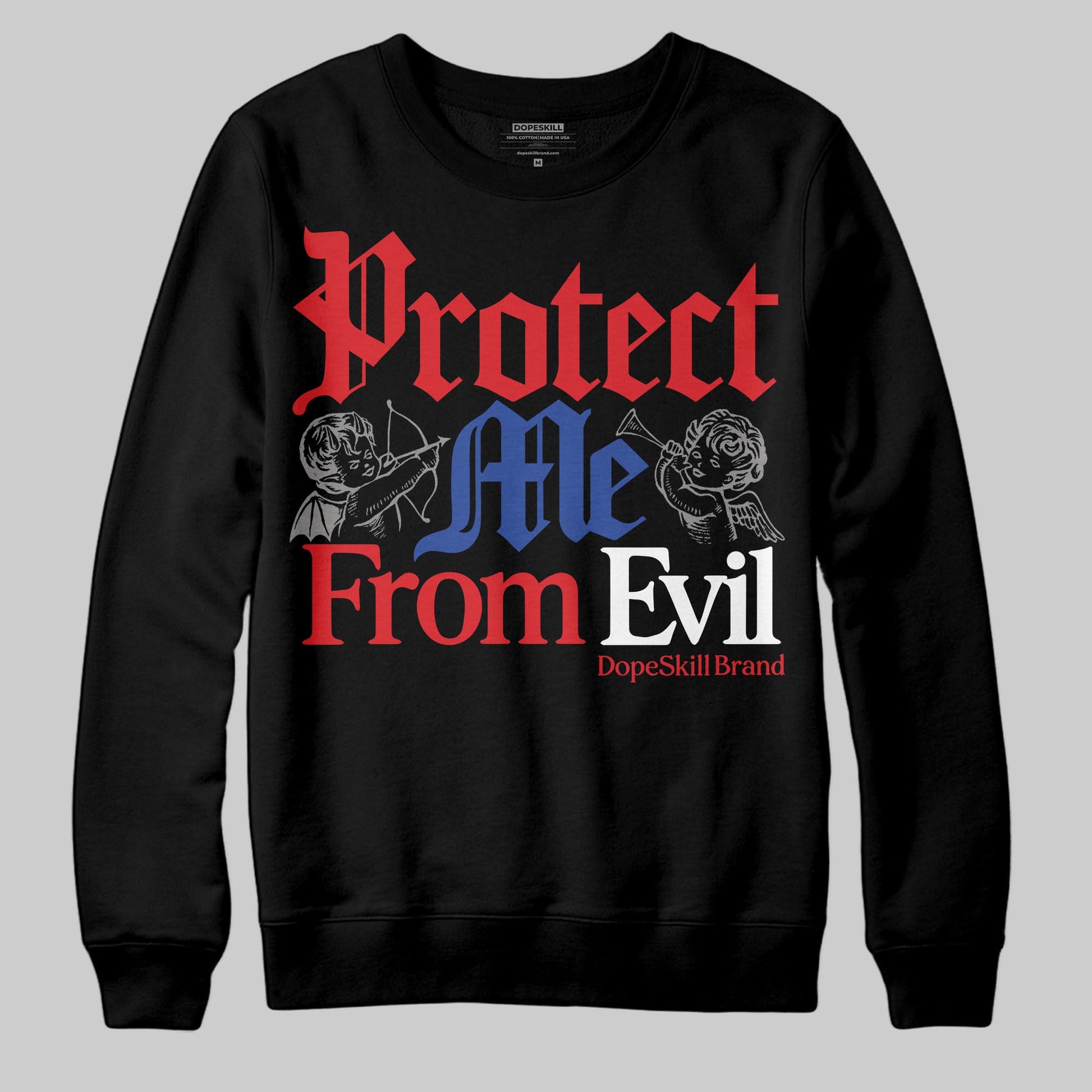 Jordan 3 “Seoul 2.0” DopeSkill Sweatshirt Protect Me From Evil Graphic Streetwear - Black