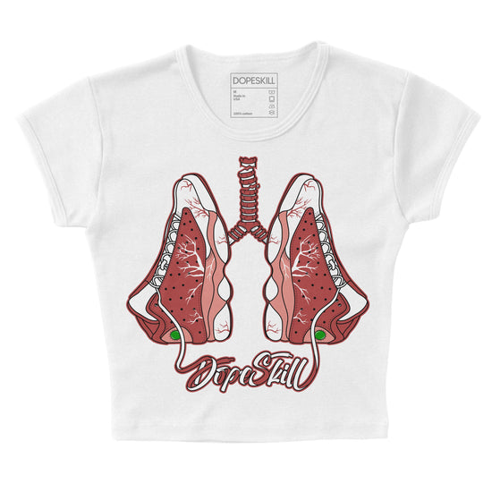 Jordan 13 “Dune Red” DopeSkill Women's Crop Top Breathe Graphic Streetwear - White