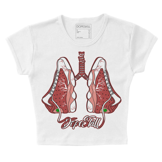 Jordan 13 “Dune Red” DopeSkill Women's Crop Top Breathe Graphic Streetwear - White