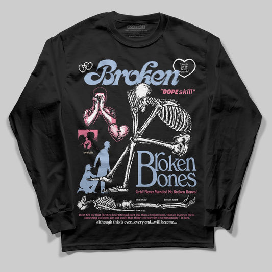 Jordan 3 GS “Cobalt Bliss” DopeSkill Long Sleeve T-Shirt Broken Bones Graphic Streetwear - Black