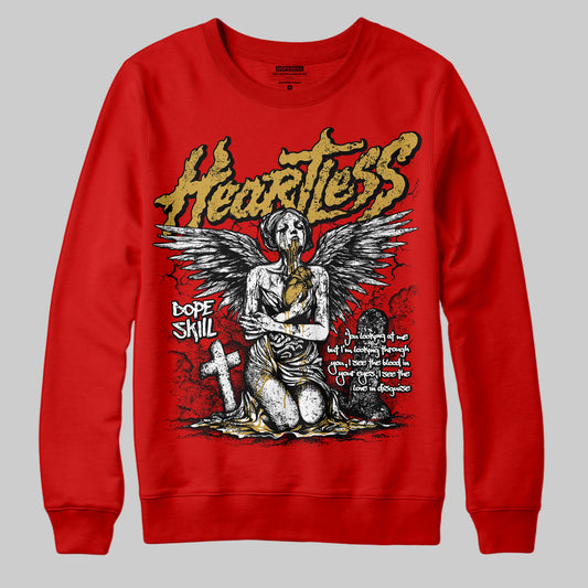 Red Sneakers DopeSkill Red Sweatshirt Heartless Graphic Streetwear
