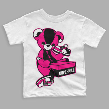 Jordan 1 Low GS “Fierce Pink” Dopeskill Toddler Kids T-shirt Sneakerhead BEAR Graphic Streetwear - White