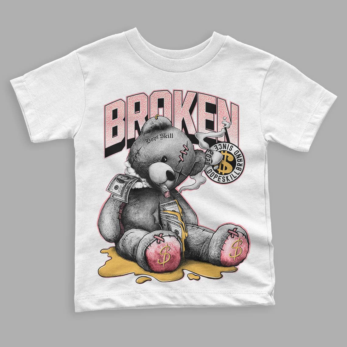 Jordan 3 GS “Red Stardust” DopeSkill Toddler Kids T-shirt Sick Bear Graphic Streetwear - White