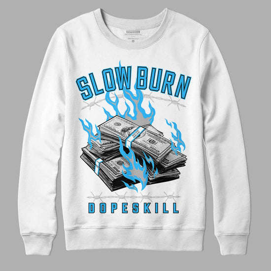 Jordan 2 Low "University Blue" DopeSkill Sweatshirt Slow Burn Graphic Streetwear - White