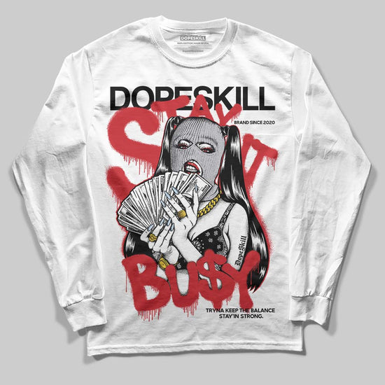 Jordan 5 Retro OG Black Metallic Reimagined DopeSkill Long Sleeve T-Shirt Stay It Busy Graphic Streetwear - White