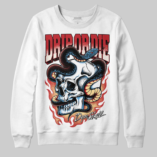 Jordan 4 “Flight Club” DopeSkill Sweatshirt Drip or Die Graphic Streetwear - White