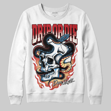 Jordan 4 “Flight Club” DopeSkill Sweatshirt Drip or Die Graphic Streetwear - White