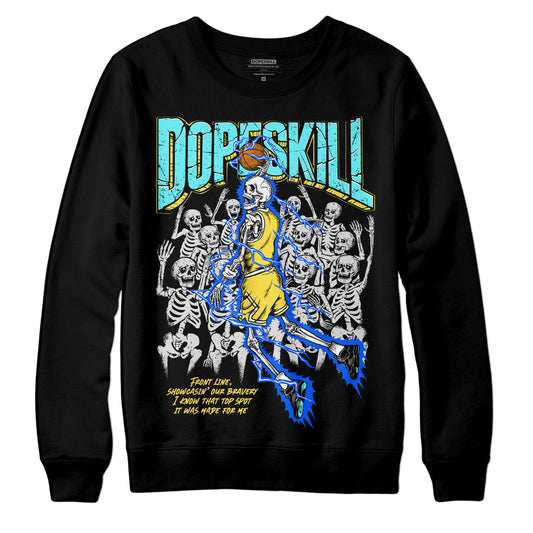 Jordan 5 Aqua DopeSkill Sweatshirt Thunder Dunk Graphic Streetwear - Black