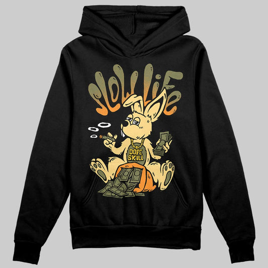 Olive Sneakers DopeSkill Hoodie Sweatshirt Slow Life Graphic Streetwear - Black