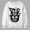 Jordan 14 "Black/White" DopeSkill Sweatshirt New Double Bear Graphic Streetwear - White