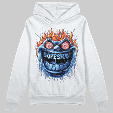 Royal Blue Sneakers DopeSkill Hoodie Sweatshirt Hellfire Graphic Streetwear - White