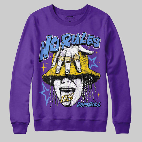 PURPLE Sneakers DopeSkill Sweatshirt No Rules Graphic Streetwear - Purple