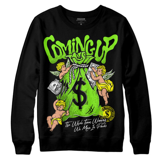 Neon Green Sneakers DopeSkill Sweatshirt Money Bag Coming Up Graphic Streetwear - Black