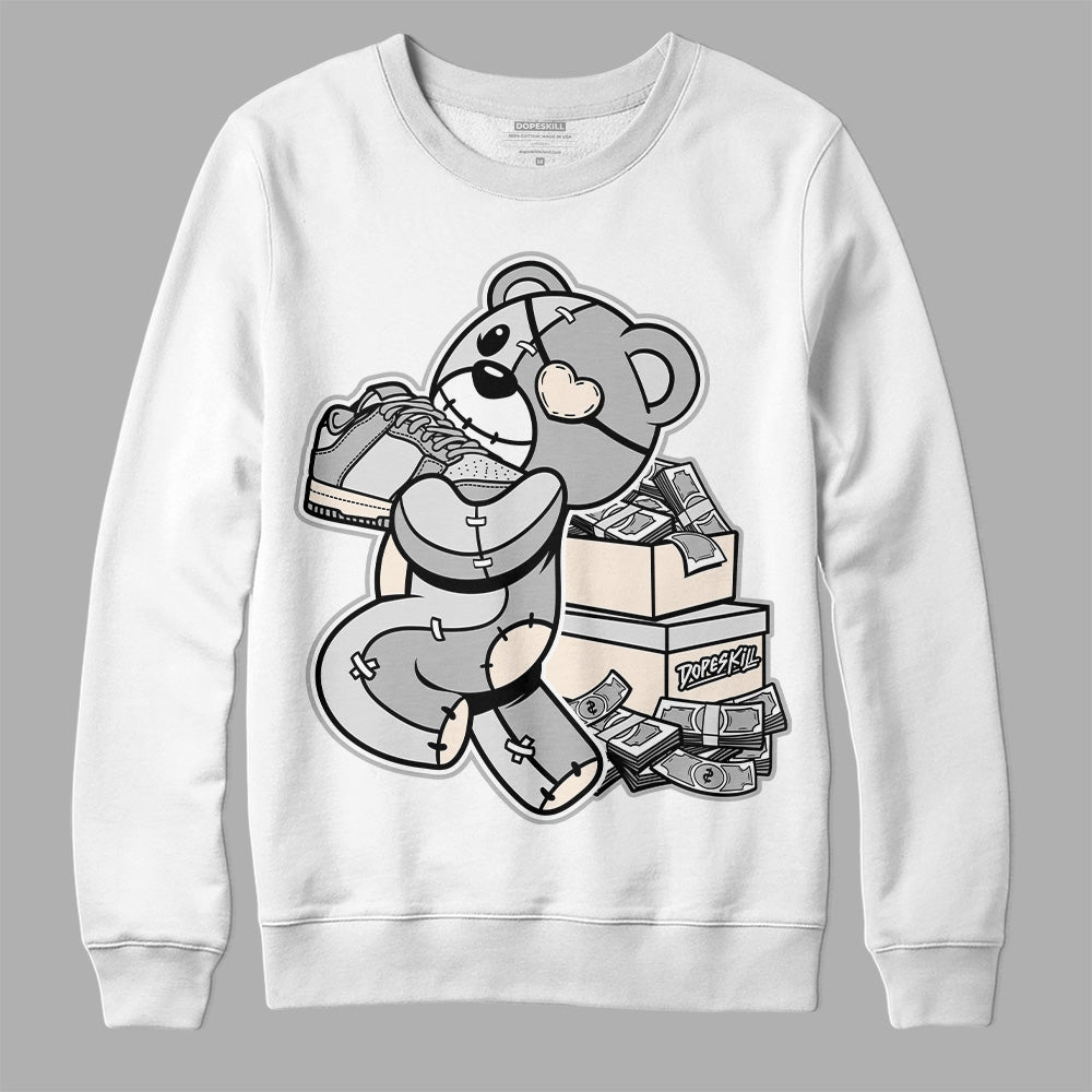 Dunk Low Cool Grey DopeSkill Sweatshirt Bear Steals Sneaker Graphic Streetwear - White 