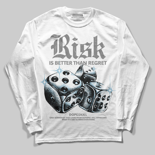 Grey Sneakers DopeSkill Long Sleeve T-Shirt Risk Is Better Than Regret Graphic Streetwear - White 
