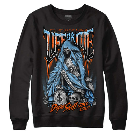 Dunk Low Futura University Blue DopeSkill Sweatshirt Life or Die Graphic Streetwear - Black