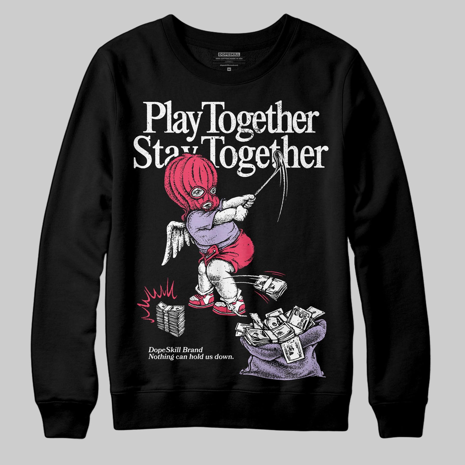 Jordan 5 Low “Peanut Butter Jelly” DopeSkill Sweatshirt Play together, Stay together Graphic Streetwear - Black