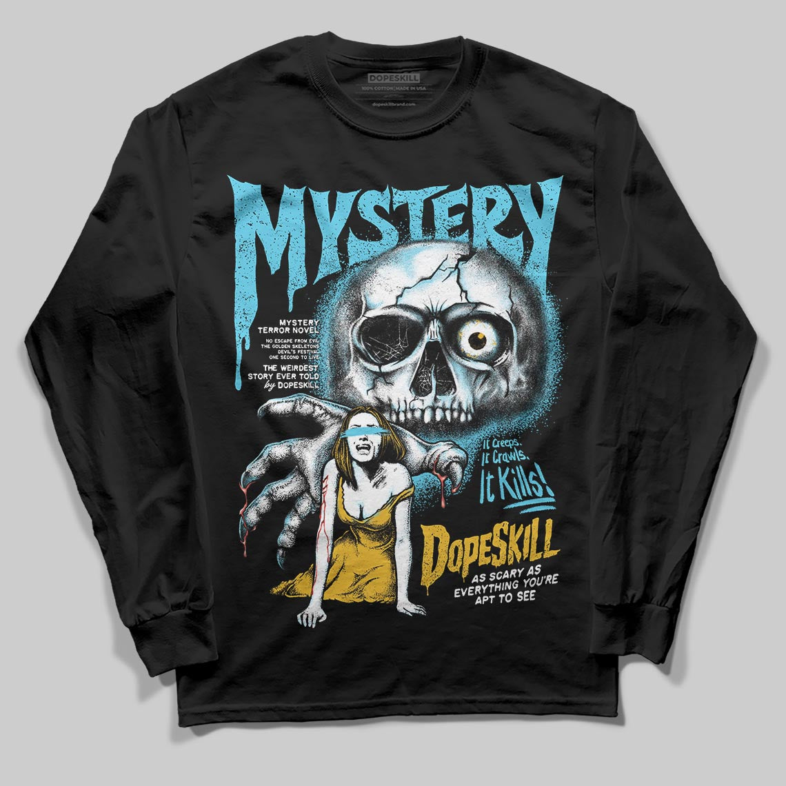 Jordan 11 Retro Gamma Blue (2025) DopeSkill Long Sleeve T-Shirt Mystery Ghostly Grasp Graphic Streetwear - black