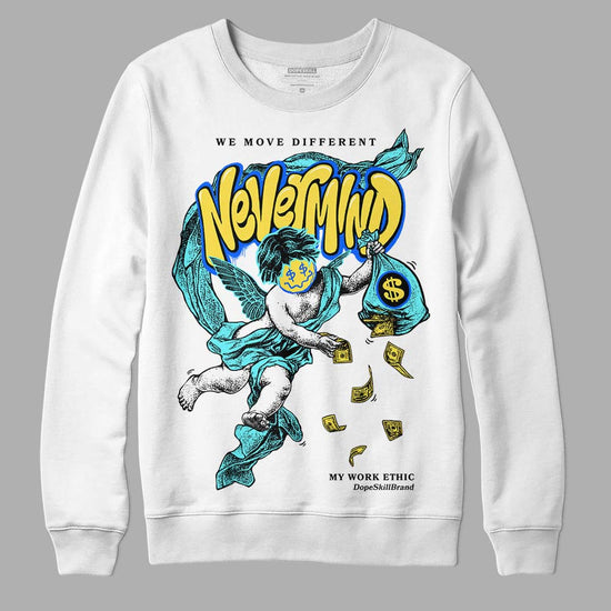 Jordan 5 Aqua DopeSkill Sweatshirt Nevermind Graphic Streetwear - White 