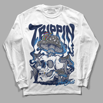 Jordan 3 "Midnight Navy" DopeSkill Long Sleeve T-Shirt Trippin Graphic Streetwear - White