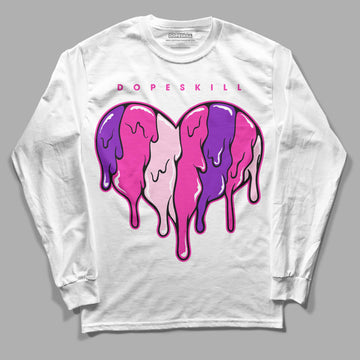 Pink Sneakers DopeSkill Long Sleeve T-Shirt Slime Drip Heart Graphic Streetwear - White 