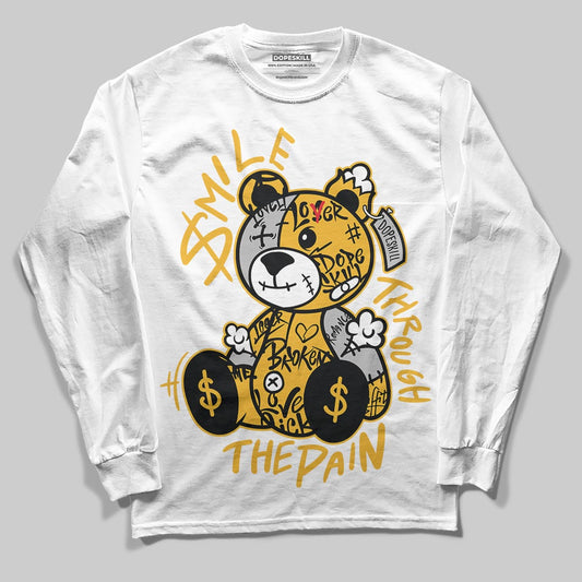 Jordan 5 'Tokyo' DopeSkill Long Sleeve T-Shirt Smile Through The Pain Graphic Streetwear - White