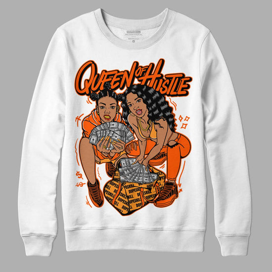 Jordan 12 Retro Brilliant Orange DopeSkill Sweatshirt Queen Of Hustle Graphic Streetwear - White