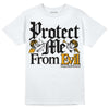 Jordan 12 Retro Black Taxi DopeSkill T-Shirt Protect Me From Evil Graphic Streetwear - White