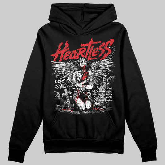 Jordan 4 Retro Red Cement DopeSkill Hoodie Sweatshirt Heartless Graphic Streetwear - Black