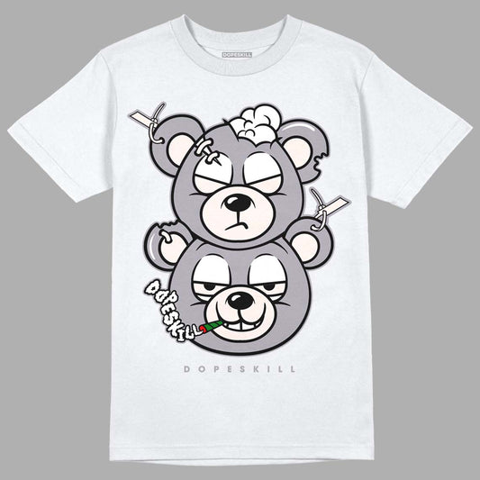 Jordan 2 Cement Grey DopeSkill T-Shirt New Double Bear Graphic Streetwear - White