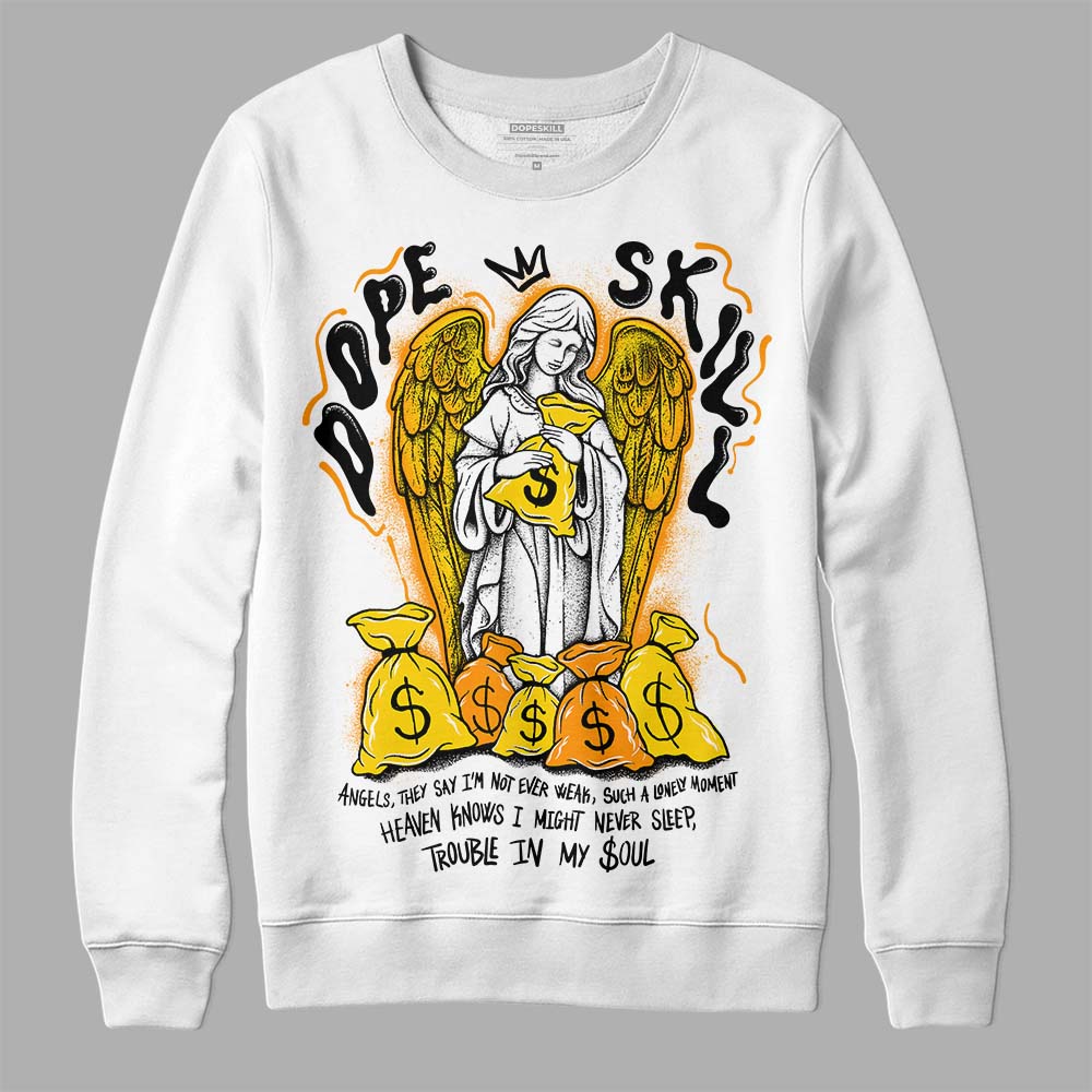 Jordan 6 “Yellow Ochre” DopeSkill Sweatshirt Angels Graphic Streetwear - White 