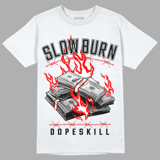 Jordan 1 Retro High OG "Satin Bred" DopeSkill T-Shirt Slow Burn Graphic Streetwear - White 