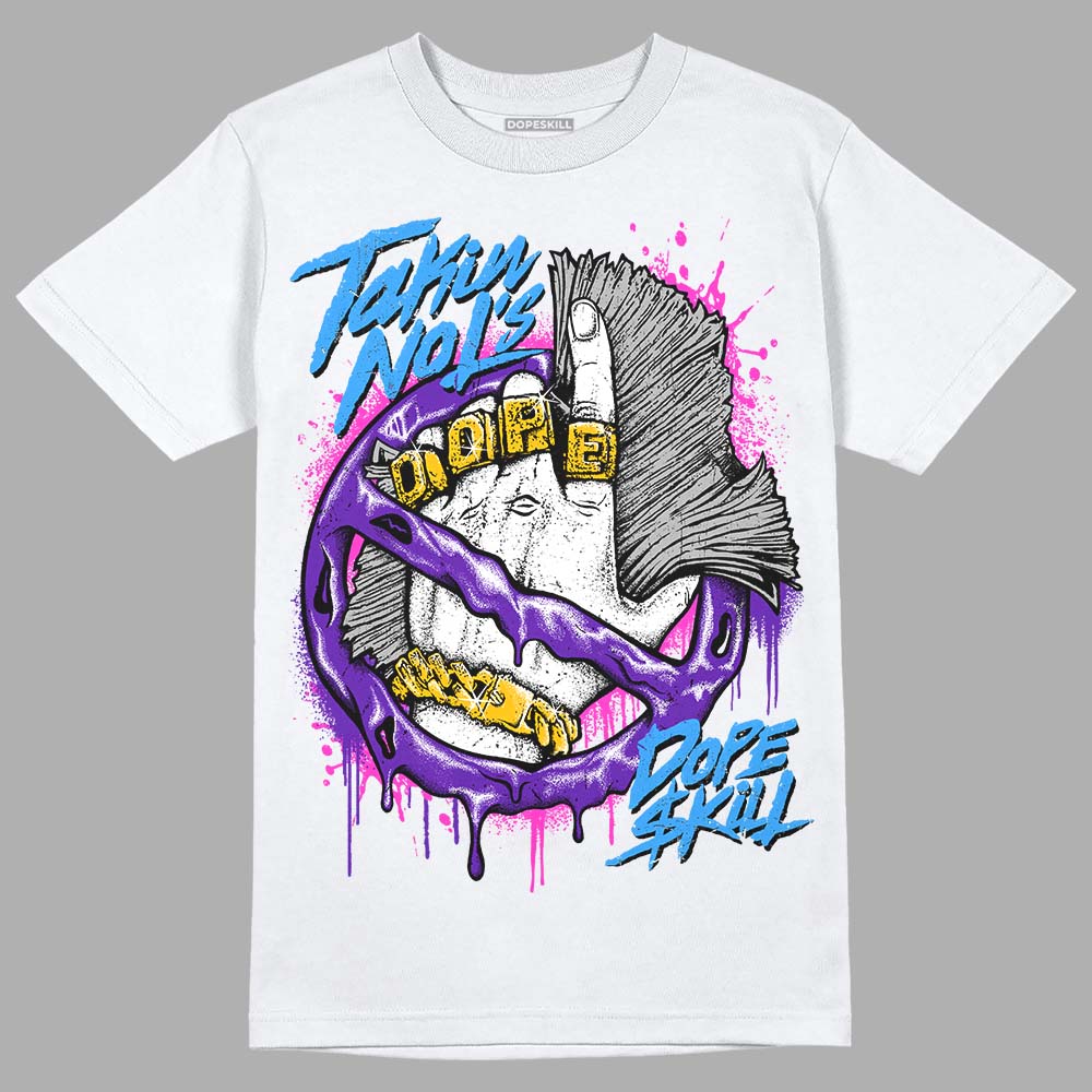 Dunk Low Championship Court Purple DopeSkill T-Shirt Takin No L's Graphic Streetwear - White