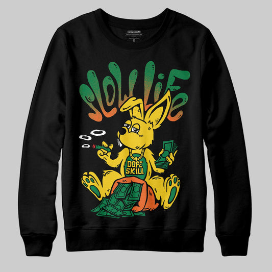 Green Sneakers DopeSkill Sweatshirt Slow Life Graphic Streetwear - Black