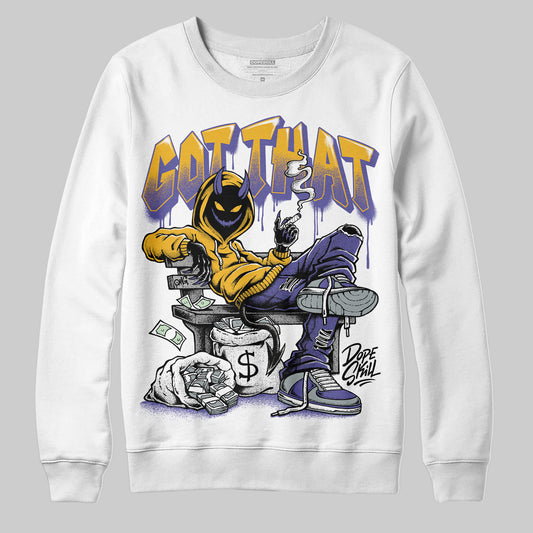 Jordan 4 Retro Lakers DopeSkill Sweatshirt Got That Graphic Streetwear - White