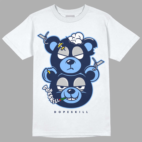 Jordan 5 Midnight Navy DopeSkill T-Shirt New Double Bear Graphic Streetwear