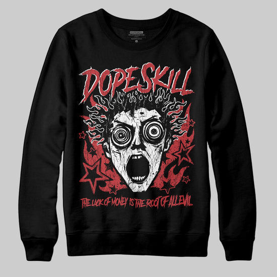 Red Sneakers DopeSkill Sweatshirt Root of Evil Graphic Streetwear - Black