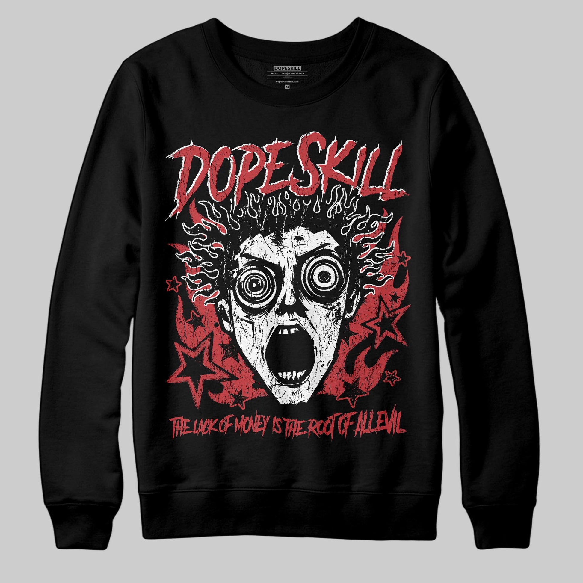 Red Sneakers DopeSkill Sweatshirt Root of Evil Graphic Streetwear - Black