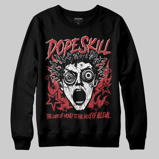 Red Sneakers DopeSkill Sweatshirt Root of Evil Graphic Streetwear - Black