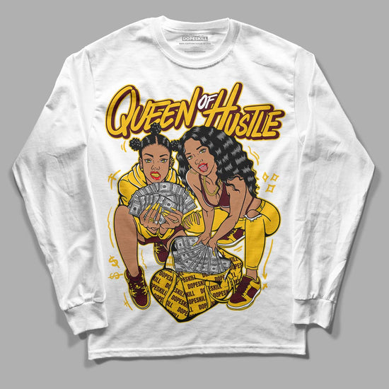 Dunk Yellow Bordeaux DopeSkill Long Sleeve T-Shirt Queen Of Hustle Graphic Streetwear - White