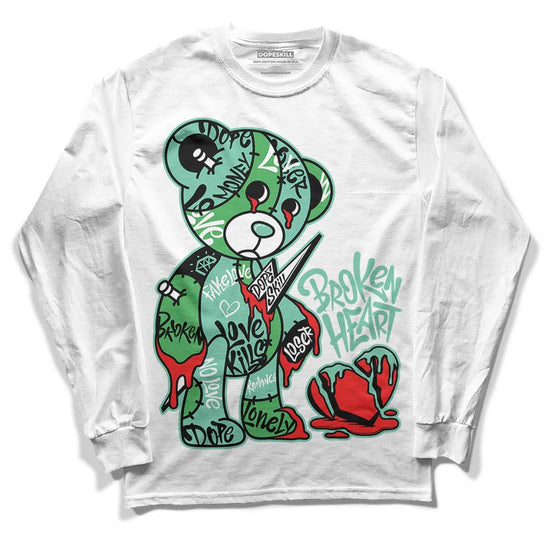 Jordan 1 High OG Green Glow DopeSkill Long Sleeve T-Shirt Broken Heart Graphic Streetwear - White