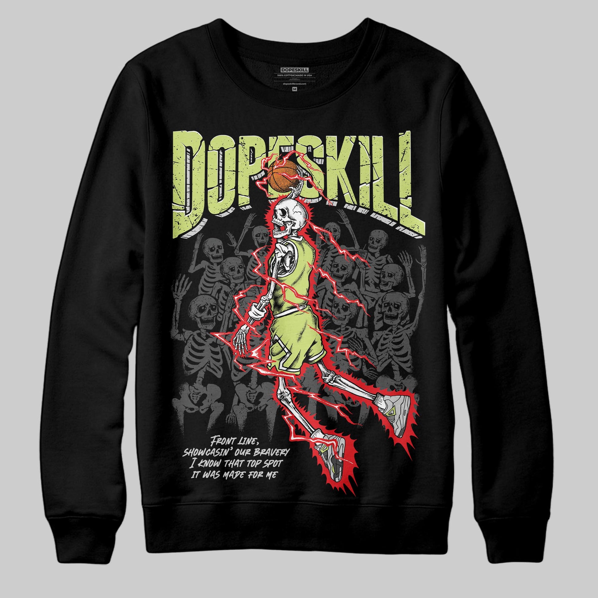 Jordan 4 GS “Light Lemon Twist” DopeSkill Sweatshirt Thunder Dunk Graphic Streetwear - Black