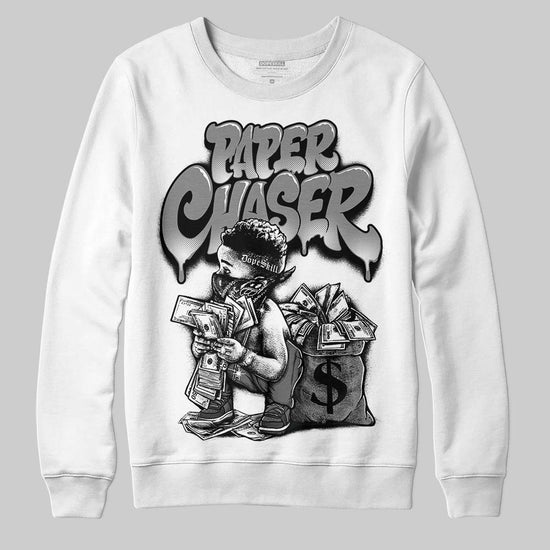 Jordan 4 “Black Cat” (2025) DopeSkill Sweatshirt Paper Chaser Boy Graphic Streetwear - White