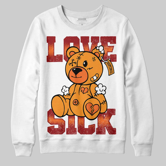 Orange, Black and White Sneakers DopeSkill Sweatshirt Love Sick Graphic Streetwear - White