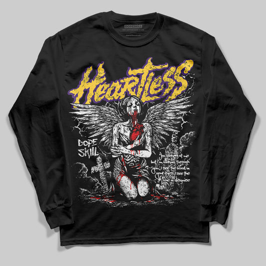 Jordan 12 “Field Purple” DopeSkill Long Sleeve T-Shirt Heartless Graphic Streetwear - Black