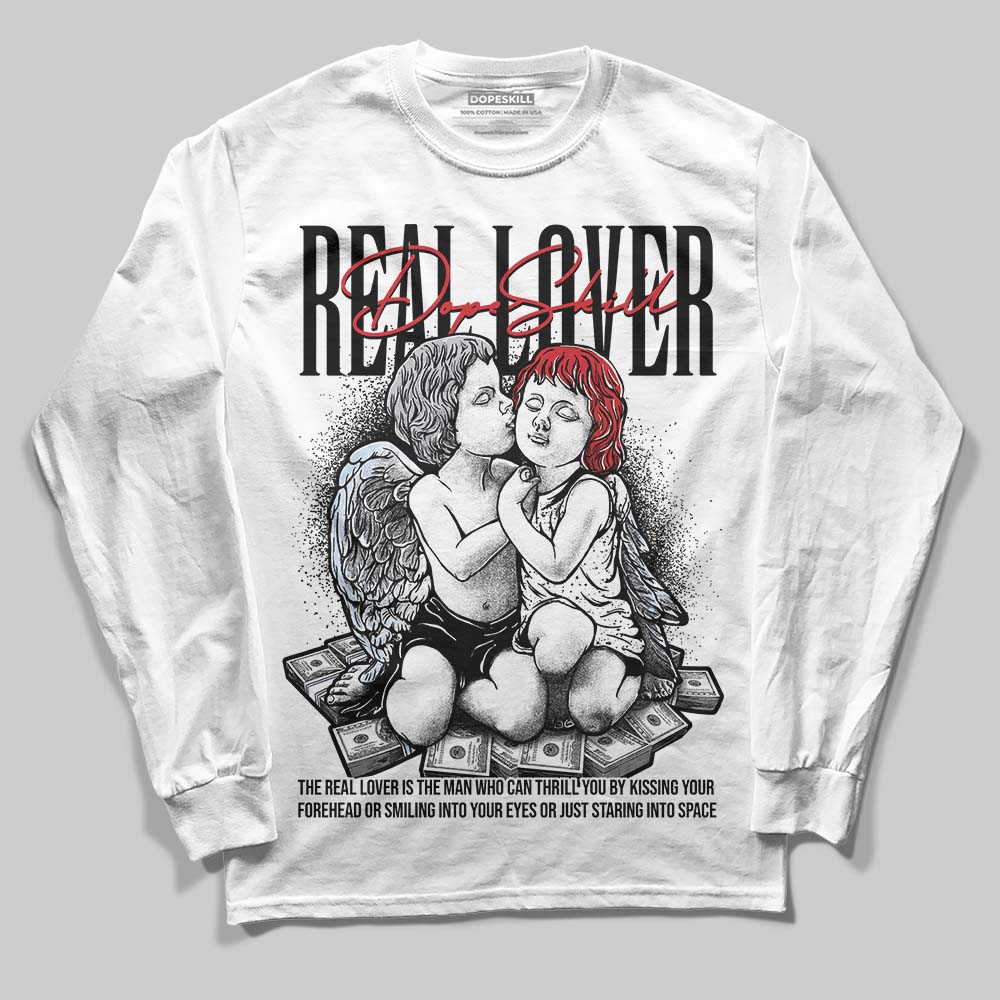 Jordan 5 Retro OG Black Metallic Reimagined DopeSkill Long Sleeve T-Shirt Real Lover Graphic Streetwear - White