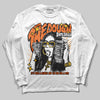 Orange, Black & White Sneakers DopeSkill Long Sleeve T-Shirt The Dough Graphic Streetwear - White